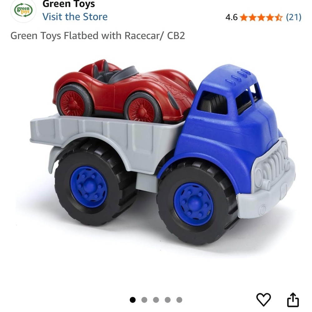 Green Toys Flatbed Truck with Racecar - Blue and Red
